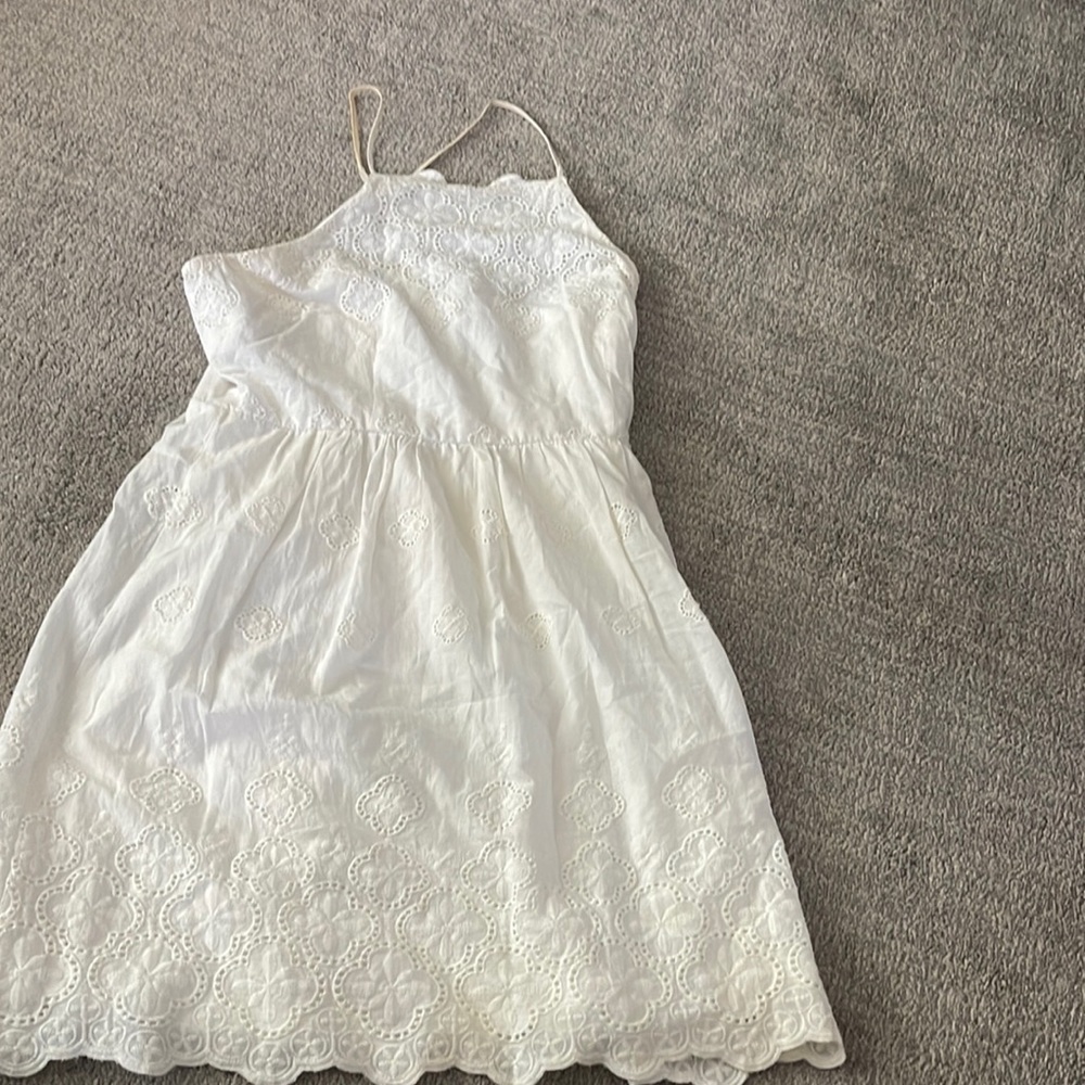 White smocked summer dress, loose, flowy